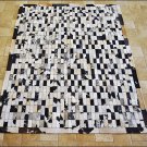 F-BZ114 HILASON FULL COWHIDE REAL HAIR ON SKIN BRAZILIAN LEATHER RECTANGULAR RUG