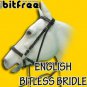 F-BB230 ENGLISH BITLESS BITFREE BRIDLE EXTREMELY COMFORTABLE FULL SIZE