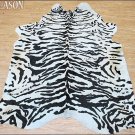 HS595-F TIGER STENCIL BRAZILIAN HAIR ON COWHIDE LEATHER RUG 45 SQFT
