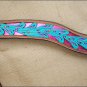 HILASON WESTERN LEATHER HORSE BREAST COLLAR TURQUOISE w/ HOT PINK INLAY S052