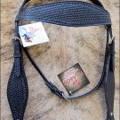 HILASON WESTERN HAND TOOL LEATHER HORSE BRIDLE HEADSTALL BLACK - S329