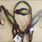 HILASON WESTERN LEATHER HAND TOOL PAINT BRIDLE HEADSTALL BREAST COLLAR MAHOGANY