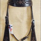 NEW HILASON WESTERN HAND TOOL LEATHER HORSE BRIDLE HEADSTALL - DARK BROWN S322