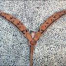 NEW HILASON WESTERN LEATHER HORSE BREAST COLLAR HAND PAINT BLACK INLAY S462