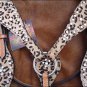 HILASON WESTERN CHEETAH HAIR ON LEATHER HORSE BRIDLE HEADSTALL BREAST COLLAR S45