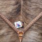 WESTERN LEATHER DIAMOND SILVER STUDS HORSE BRIDLE HEADSTALL BREAST COLLAR S344