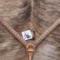 HILASON WESTERN LEATHER TACK DIAMOND SILVER STUDS HORSE BREAST COLLAR SBC344