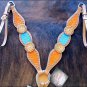 HILASON WESTERN HAND TOOLED HAND PAINTED INLAY LEATHER HORSE TACK BREAST COLLAR