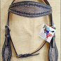 HILASON WESTERN HAND TOOL LEATHER HORSE BRIDLE HEADSTALL - BROWN RUSTIC VINTAGE