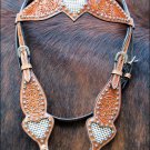 F-PA274-HS SPARKLING HILASON WESTERN RHINESTONE LEATHER HORSE BRIDLE HEADSTALL