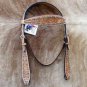 NEW HILASON WESTERN LEATHER TACK HAND TOOLED BRIDLE HEADSTALL RHINESTONE - TAN