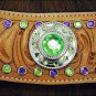 NEW HILASON WESTERN TACK HAND TOOLED LEATHER HORSE BREAST COLLAR W/ BLING CONCHO