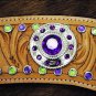 NEW HILASON WESTERN TACK HAND TOOLED LEATHER HORSE BREAST COLLAR W/ BLING CONCHO