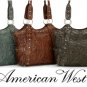 AMERICAN WEST ROSES ARE RED LADIES TRI-FOLD WALLET SNAP CLOSURE w/ SILVER SPOTS