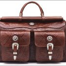 AMERICAN WEST MAHOGANY OAK LEAF HAND TOOL LEATHER DUFFLE LUGGAGE TRAVEL BAG