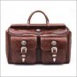 AMERICAN WEST MAHOGANY OAK LEAF HAND TOOL LEATHER DUFFLE LUGGAGE TRAVEL BAG
