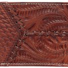AMERICAN WEST LEATHER HAND TOOL MENS BI-FOLD WALLET - ANTIQUE BROWN