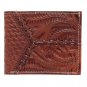 AMERICAN WEST LEATHER HAND TOOL MENS BI-FOLD WALLET - ANTIQUE BROWN