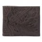 AMERICAN WEST LEATHER HAND TOOL MENS BI-FOLD WALLET - CHOCOLATE