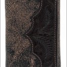 AMERICAN WEST LEATHER HAND TOOL MENS WALLET - CHOCOLATE / DISTRESSED BROWN