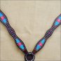 HILASON WESTERN LEATHER HAND TOOL PAINT HORSE BREAST COLLAR - DARK BROWN S252