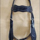 NEW HILASON WESTERN LEATHER HAND TOOL HORSE BRIDLE HEADSTALL - BLACK S218