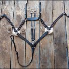 F-200 ENGLISH 5 POINT COMBINATION EVENTING LEATHER PADDED BREASTPLATE MARTINGALE