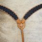 F-PA474SRAY-BC HILASON WESTERN BLACK EXOTIC STINGRAY LEATHER HORSE BREAST COLLAR