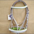 PA351F- HILASON HORSE TACK LEATHER WHITE ENGLISH PADDED BRIDLE W/ REINS - MEDIUM