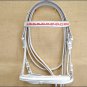 PA429F- HILASON TACK LEATHER WHITE ENGLISH PADDED BRIDLE W/ REINS - SML / PONY