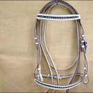 PA271F- HILASON TACK LEATHER WHITE ENGLISH PADDED BRIDLE BLING CRYSTAL W/ REINS