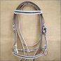 PA271F- HILASON TACK LEATHER WHITE ENGLISH PADDED BRIDLE BLING CRYSTAL W/ REINS