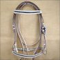 PA271F- HILASON TACK LEATHER WHITE ENGLISH PADDED BRIDLE BLING CRYSTAL W/ REINS