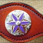 NEW HILASON WESTERN LEATHER HORSE BREAST COLLAR MAHOGANY W/ CONCHOS PURPLE S072