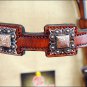HILASON WESTERN LEATHER HORSE HEADSTALL BREAST COLLAR MAHOGANY W/ CONCHOS S042