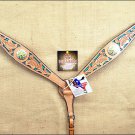 NEW HILASON WESTERN TURQUOISE LEATHER LEATHER HORSE BREAST COLLAR CONCHOS S069