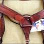 HILASON WESTERN HAND TOOL LEATHER HORSE BRIDLE HEADSTALL BREAST COLLAR MAHOGANY