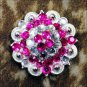 CN050GPF- 8 HOT PINK CLEAR CRYSTALS BERRY CONCHO BLING RHINESTONE HEADSTALL