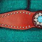 HILASON WESTERN LEATHER HORSE BRIDLE HEADSTALL BREAST COLLAR CHERRY CONCHO S436C