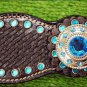 HILASON WESTERN LEATHER HORSE BRIDLE HEADSTALL BREAST COLLAR CHERRY CONCHO SC76