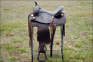 TO105F- HILASON TREELESS WESTERN TRAIL BARREL RACING SADDLE 16" 17"