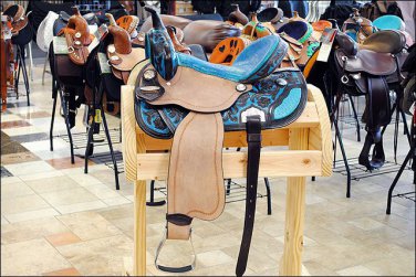 OS194TURQF- HILASON WESTERN BARREL RACING TRAIL PLEASURE SADDLE 15