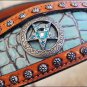 HILASON WESTERN TURQUOISE CROCODILE EMBOSSED LEATHER INLAY HORSE HEADSTALL