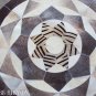 F-HR648 COWHIDE HAIR-ON LEATHER PATCHWORK RUG 48IN DIA