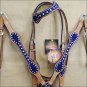 HILASON WESTERN PURPLE ZEBRA HAIR ON LEATHER BRIDLE HEADSTALL BREAST COLLAR S449