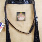 NEW HILASON WESTERN LEATHER HAND TOOL HORSE BRIDLE HEADSTALL - BLACK S351