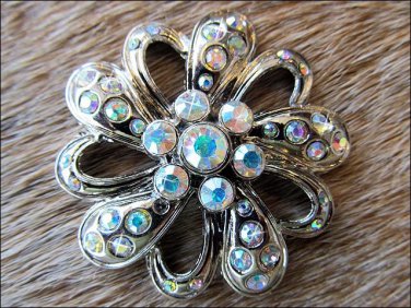 CN036F- 8 AB RHINESTONE FLORAL CONCHOS CRYSTALS HEADSTALL TACK BLING COWGIRL