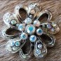 CN036F- 8 AB RHINESTONE FLORAL CONCHOS CRYSTALS HEADSTALL TACK BLING COWGIRL