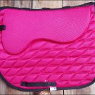 F HILASON ENGLISH DRESSAGE SADDLE PAD WITH MEMORY FOAM AND ANTI-SLIP - HOT PINK
