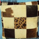 PL279F- HILASON COWHIDE LEATHER HAIR-ON PATCHWORK CUSHION PILLOW COVER